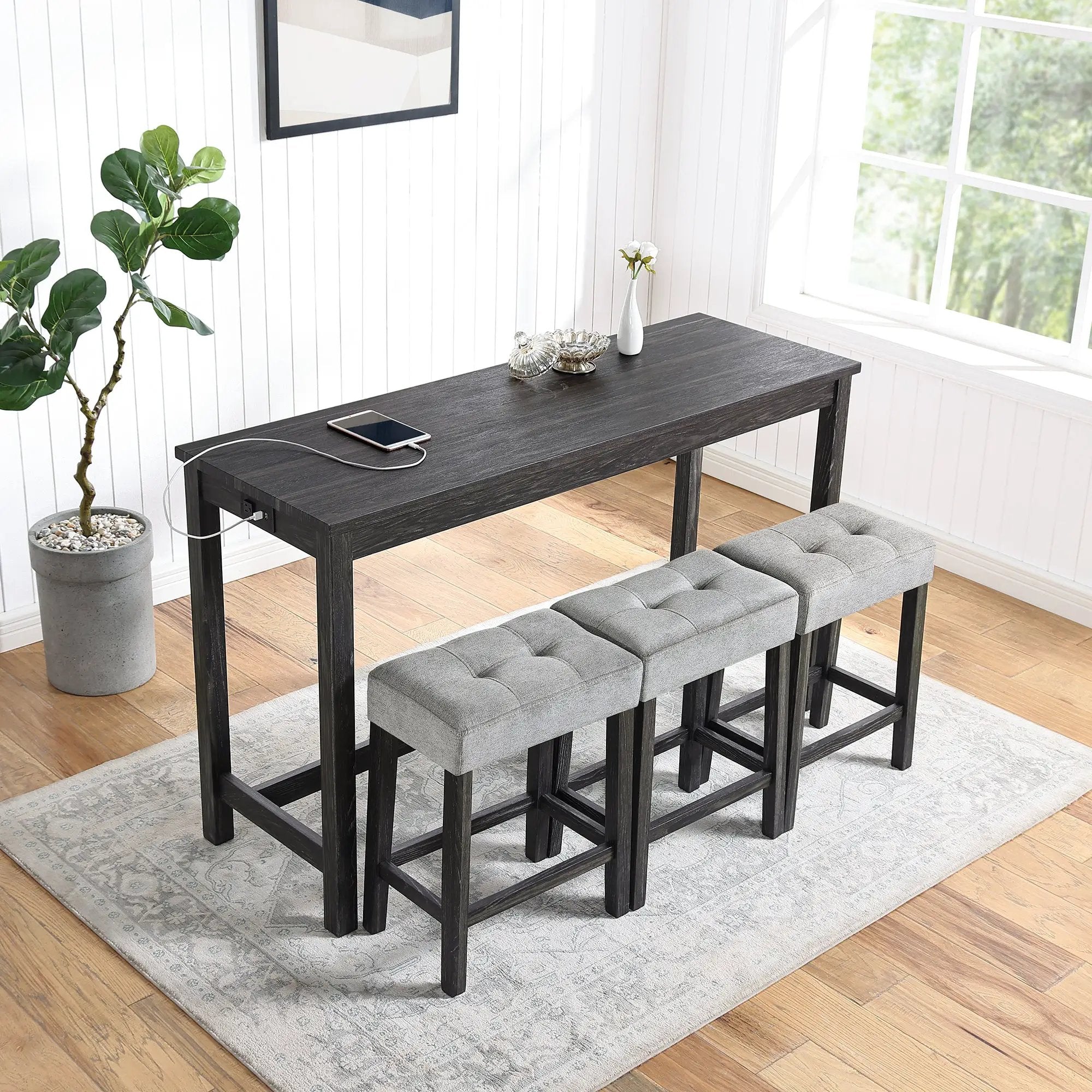 Bar Table Set with Power Outlet by HouseOfZazla
