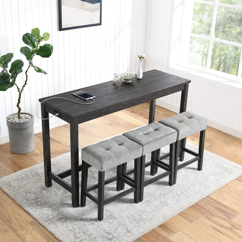 Bar Table Set with Power Outlet by HouseOfZazla