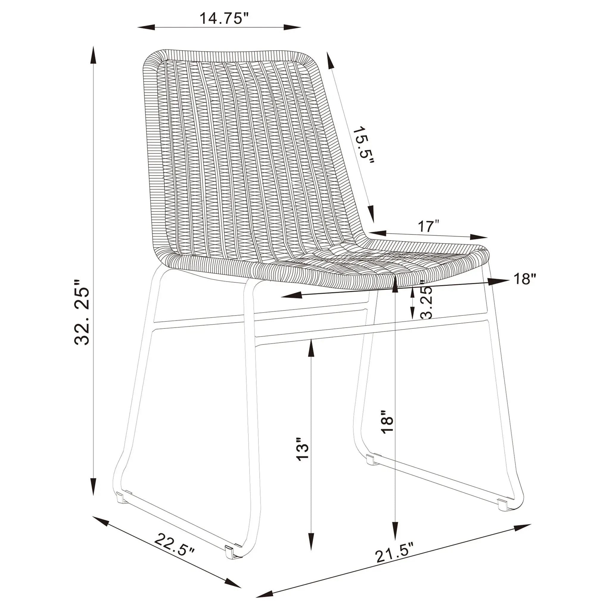 Dacy - Dining Side (Set of 2) And Sturdy Sled Base - Brown