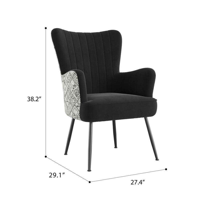 Accent Chair With Unique Print Fabric by HouseOfZazla