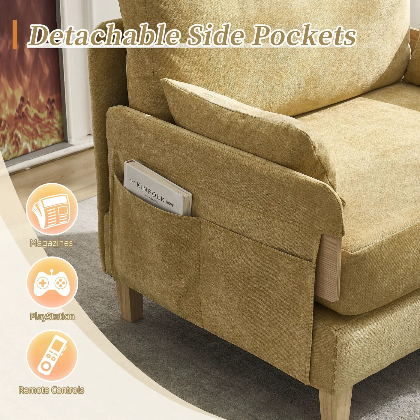 Mid Century Modern Foldable Sofa Bed, 3 In 1 Convertible Sleeper With 3 Pillows by HouseOfZazla