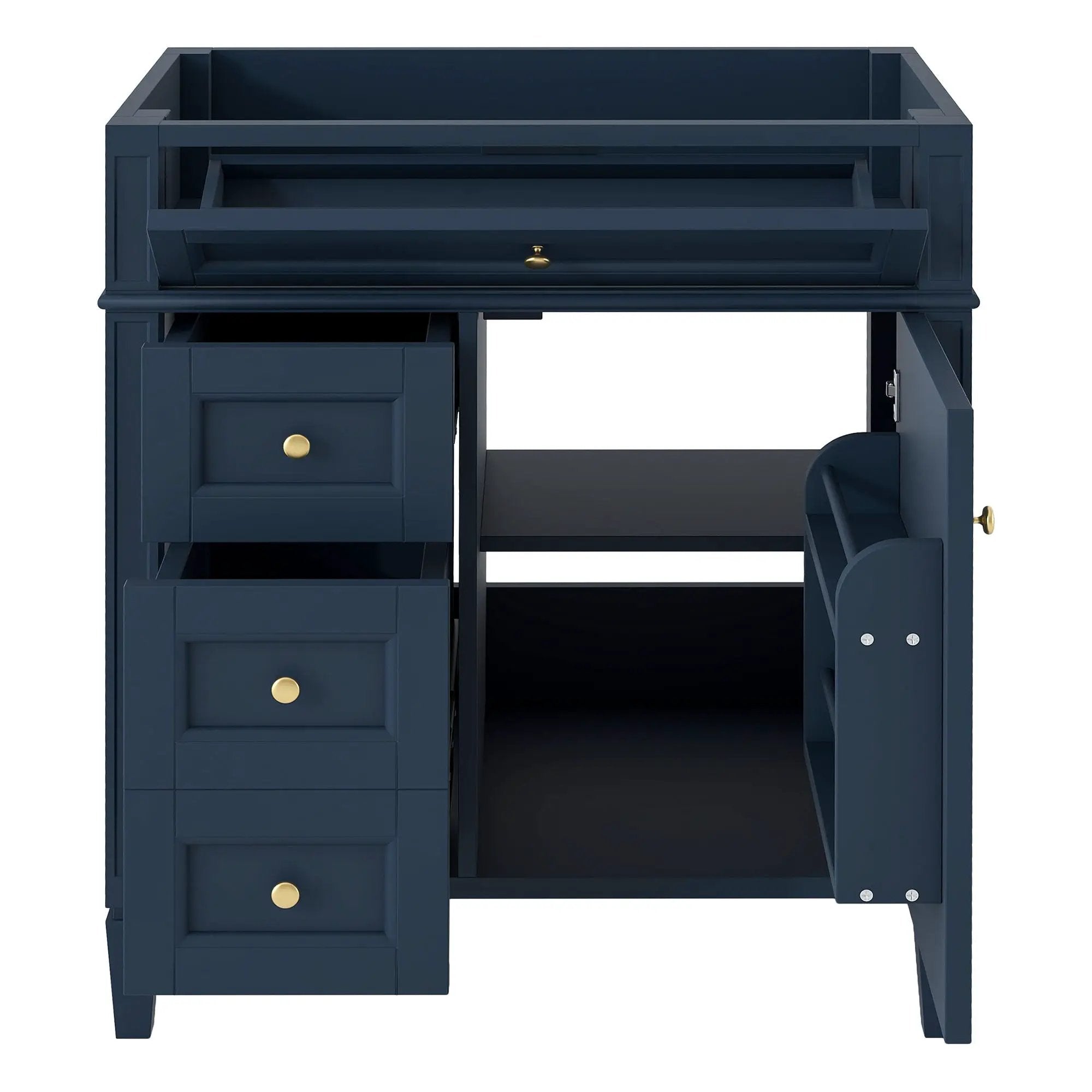 Bathroom Vanity With 2 Drawers And Tip-Out Drawer, Storage Cabinet by Unique Piece Furniture