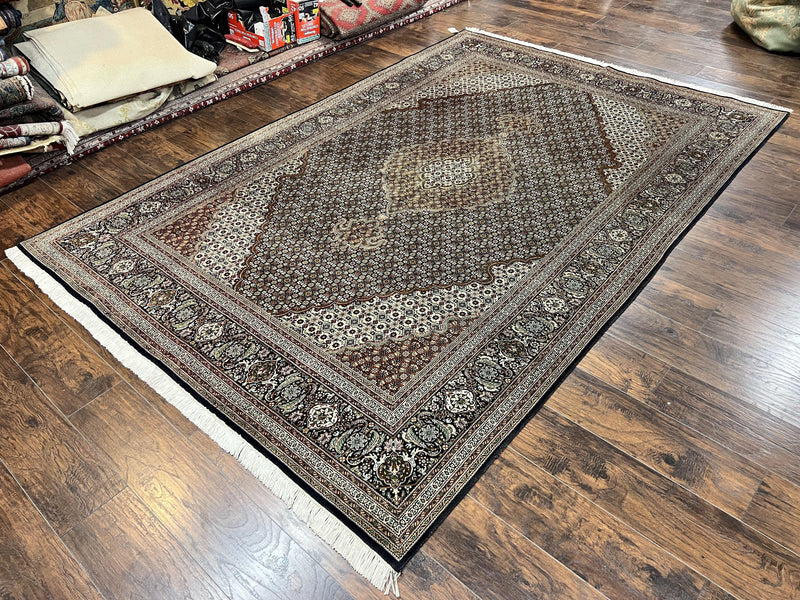 Wonderful Persian Tabriz Rug 7x10 ft, Very Fine 50 Raj 350 KPSI Oriental Carpet, Herati Mahi Pattern, Authentic Hand Knotted Handmade Wool Vintage by Jewel Rugs