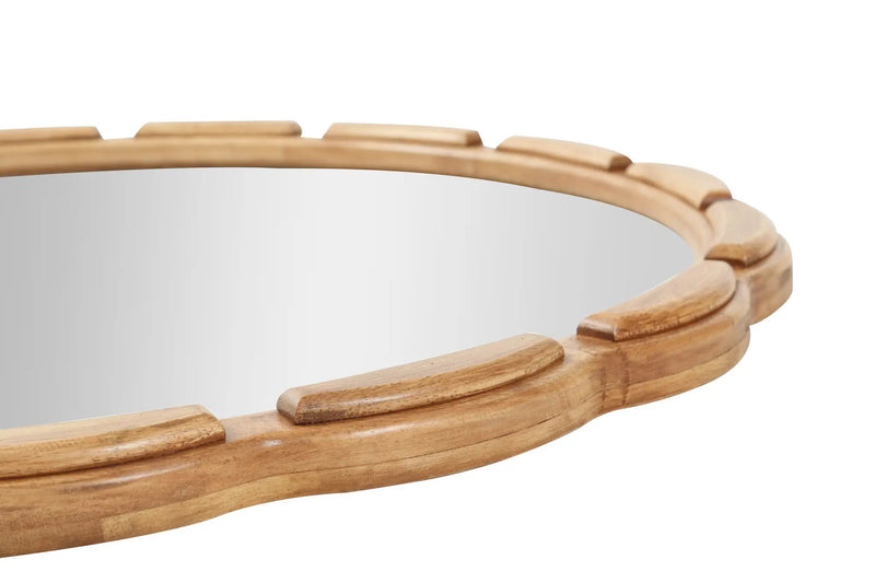 Round Solid Wood Wall Mirror - 31.5" Rustic Farmhouse by HouseOfZazla