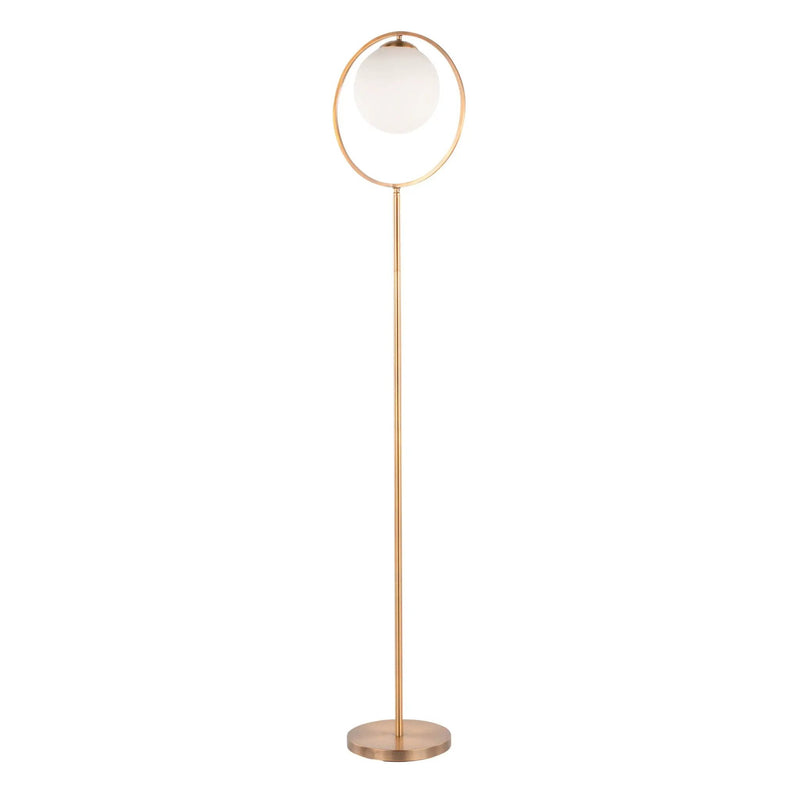 Moon - Contemporary Floor Lamp - Gold / Frosted by HouseOfZazla