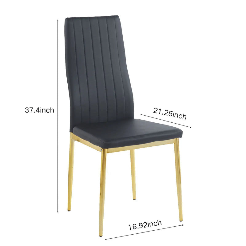 Dining Chair (Set of 4) - Golden Black by Unique Piece Furniture
