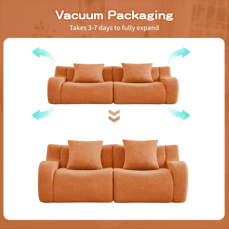 Soft Teddy Fabric Boneless Sofa by HouseOfZazla