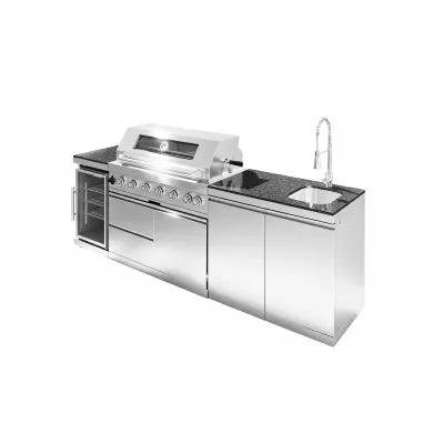 101" 6-Burner 85,000 BTU Outdoor Kitchen Island Grill with Storage Cabinets & Drawers by Chery Industrial