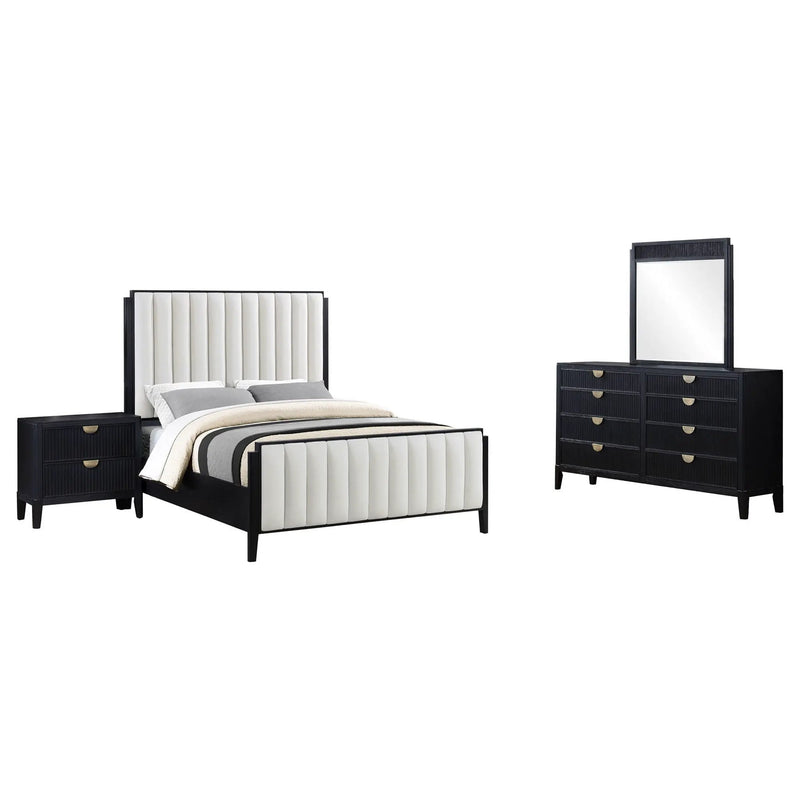 Brookmead 4-piece Upholstered Eastern King Bedroom Set Black by Unique Piece Furniture