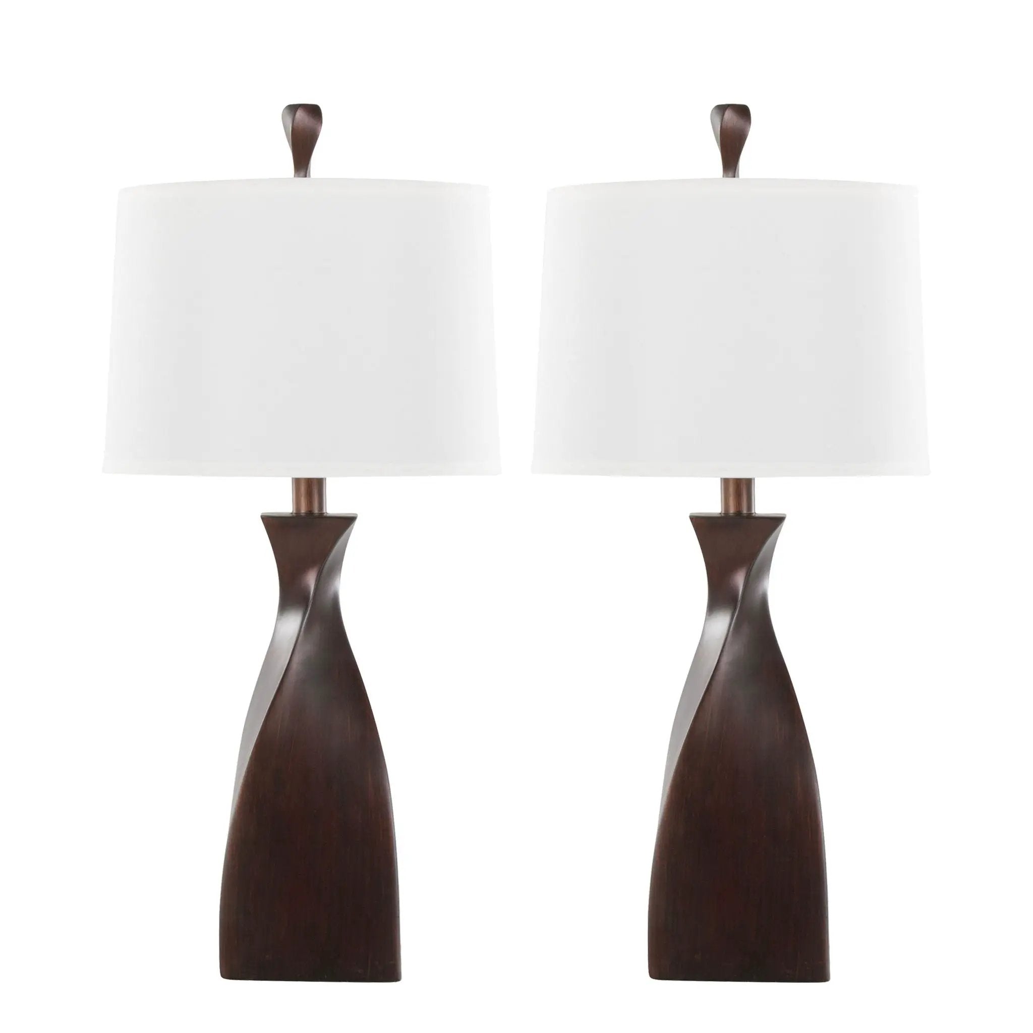 Curvo - Contemporary Polyresin Table Lamp (Set of 2) by HouseOfZazla
