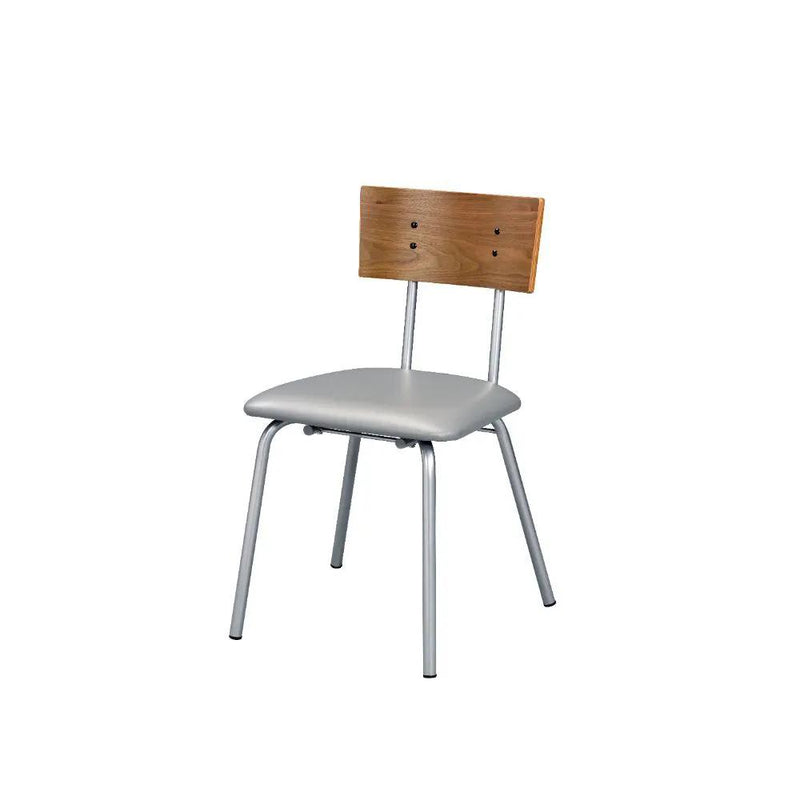Jurgen - Side Chair (Set of 2) - Gray Synthetic Leather, Oak & Silver by Unique Piece Furniture