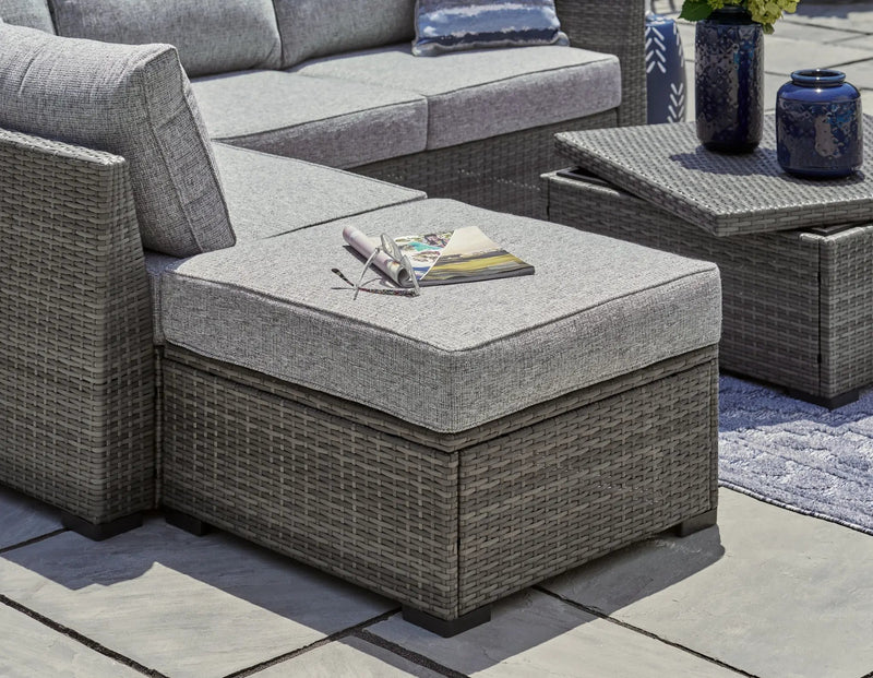 Petal Road - Loveseat Sectional, Ottoman, Table Set (Set of 4) - Gray by Unique Piece Furniture