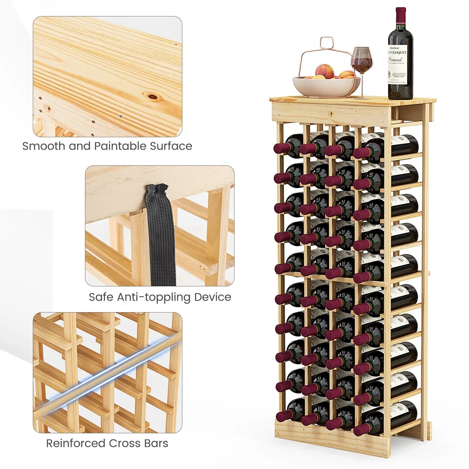 40 Bottles Modular Wine Rack by DirectDeals