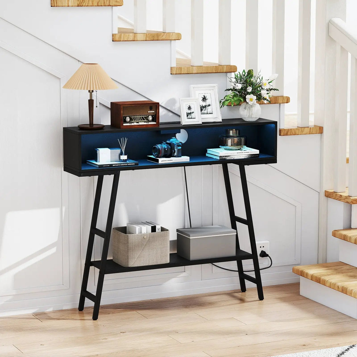 40" Console Table with Charging Station and LED Lights by DirectDeals