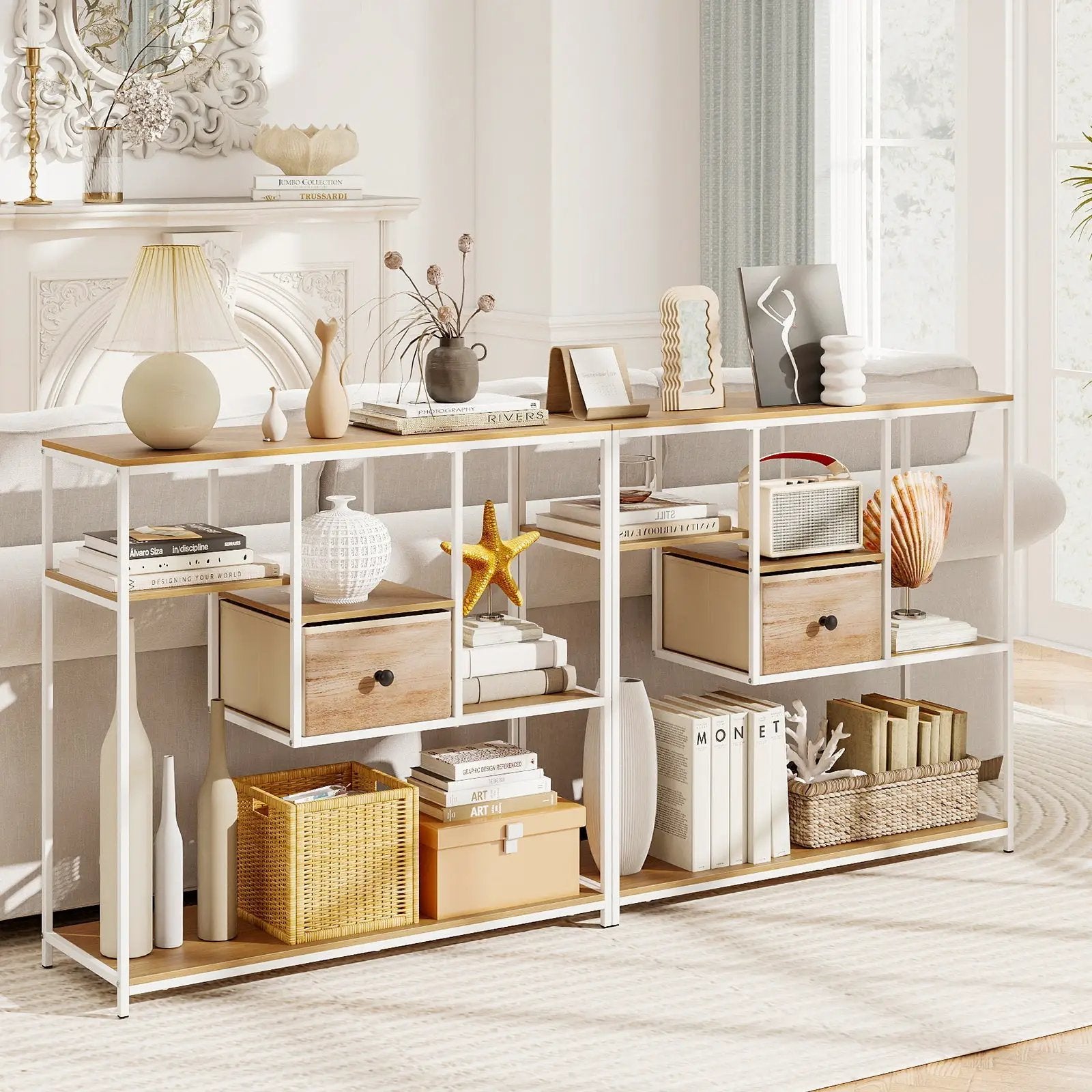 40 Inch Console Table Behind Sofa Couch with Storage by DirectDeals