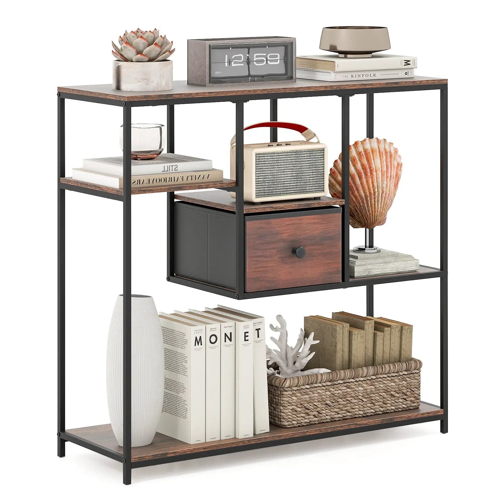 40 Inch Console Table Behind Sofa Couch with Storage by DirectDeals