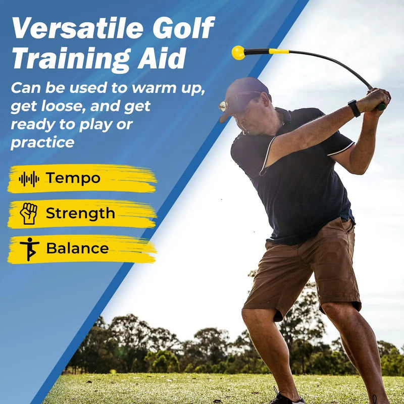 40 Inch Golf Swing Trainer Aid with Weighted Head for Grip Rhythm Balance by DirectDeals