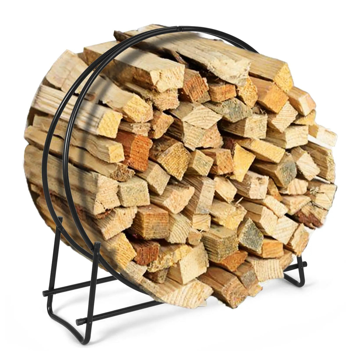 30-Inch Tubular Steel Log Hoop Firewood Storage Rack, photo 4 of 7