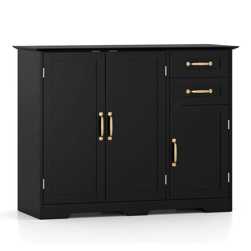 40 Inch Modern Kitchen Sideboard Buffet Cabinet with 2 Drawers and Adjustable Shelf by DirectDeals