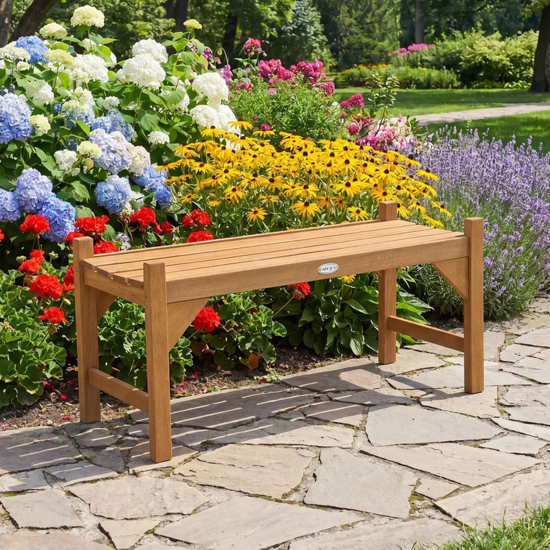40-Inch Outdoor Bench with Contoured Seat - Set of 2 by DirectDeals