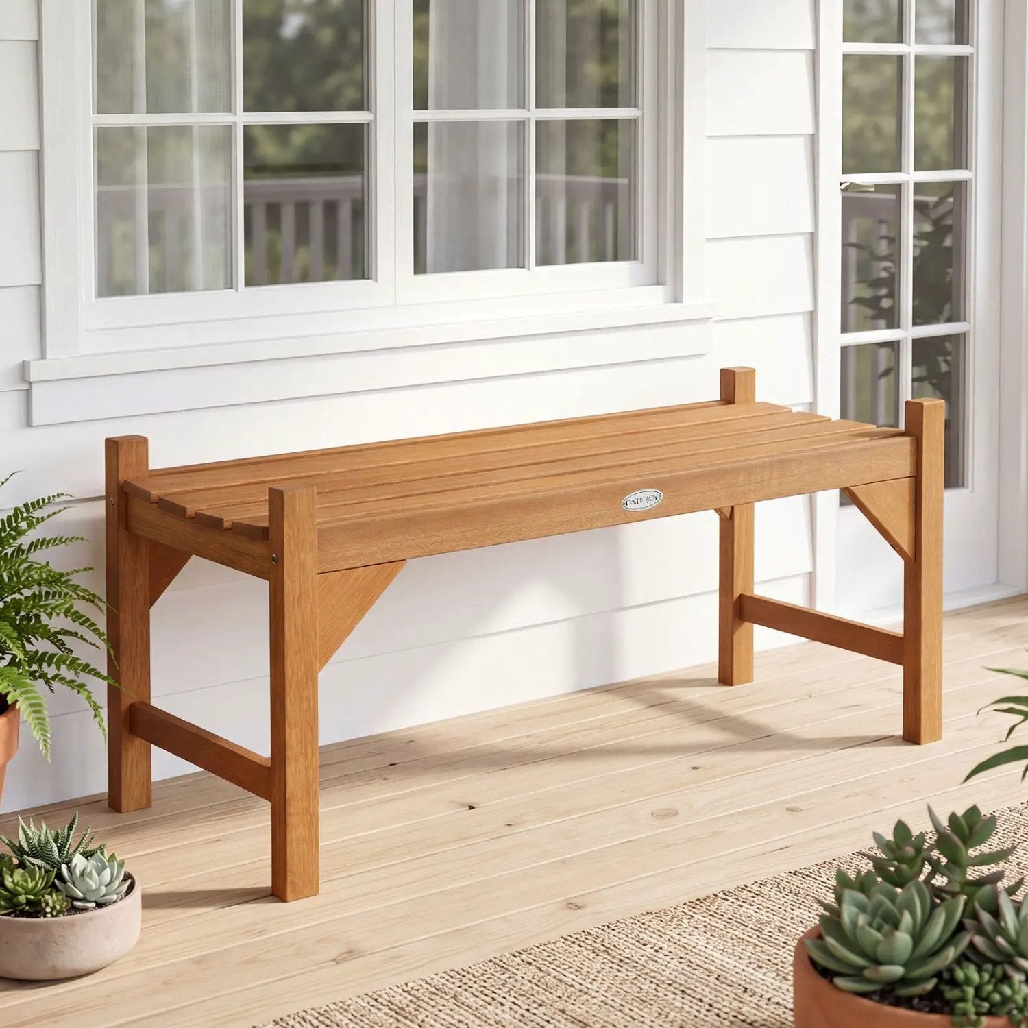 40-Inch Outdoor Bench with Contoured Seat - Set of 2 by DirectDeals