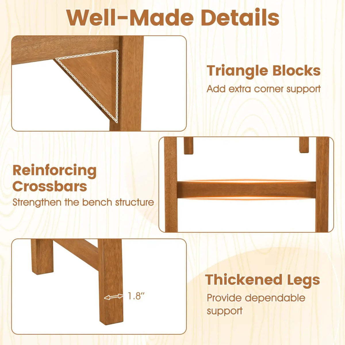 40-Inch Outdoor Bench with Contoured Seat - Set of 2, photo 12 of 15