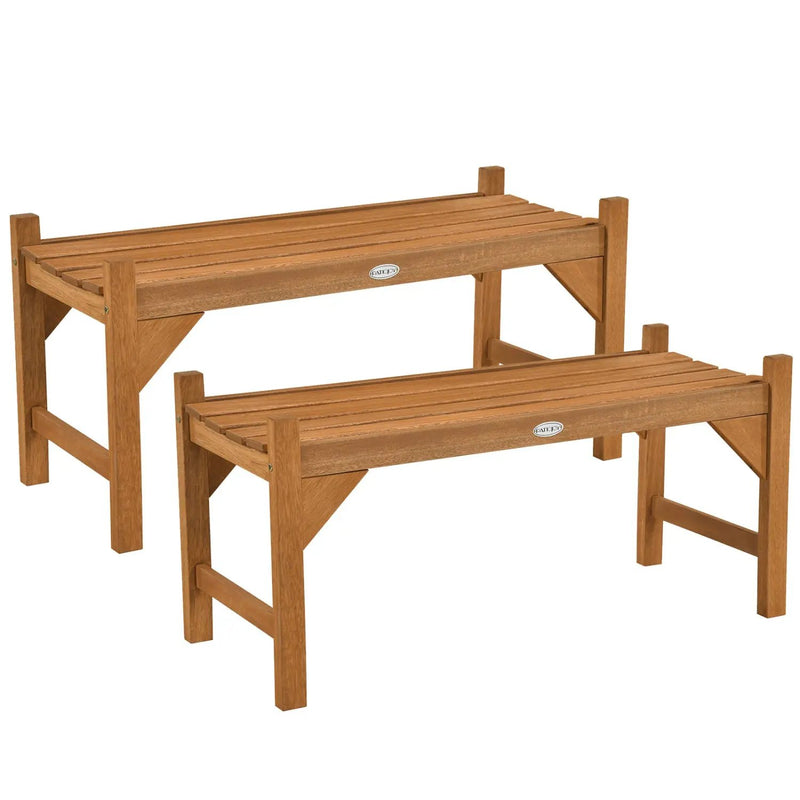 40-Inch Outdoor Bench with Contoured Seat - Set of 2 by DirectDeals