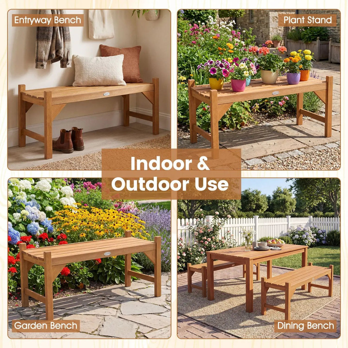 40-Inch Outdoor Bench with Contoured Seat - Set of 2, photo 7 of 15