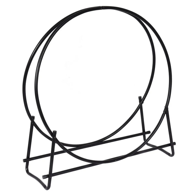 30-Inch Tubular Steel Log Hoop Firewood Storage Rack by DirectDeals