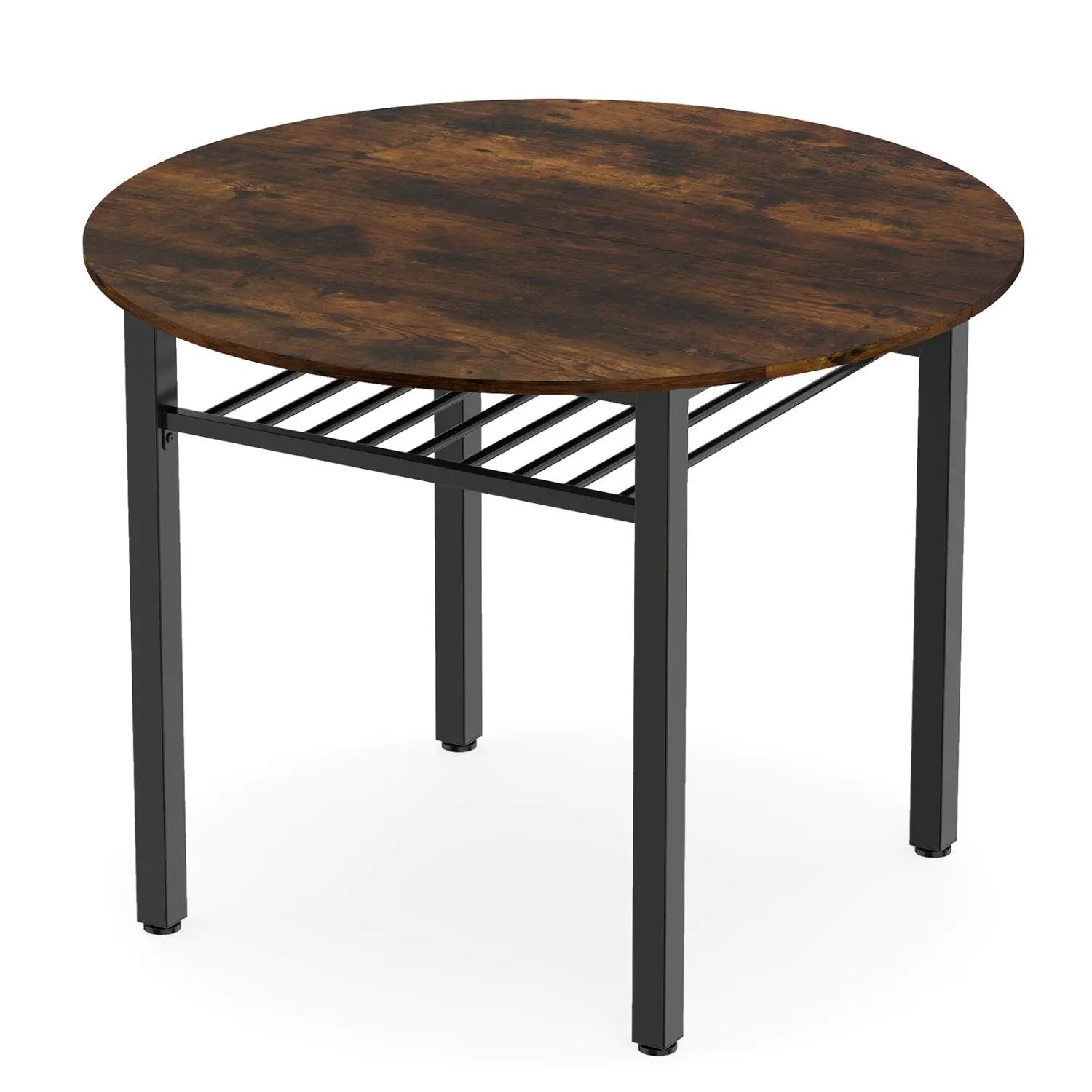 40" Round Dining Table with Storage Shelf for 4 People by DirectDeals