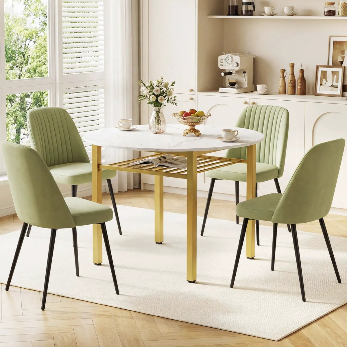 40" Round Dining Table with Storage Shelf for 4 People, photo 6 of 15