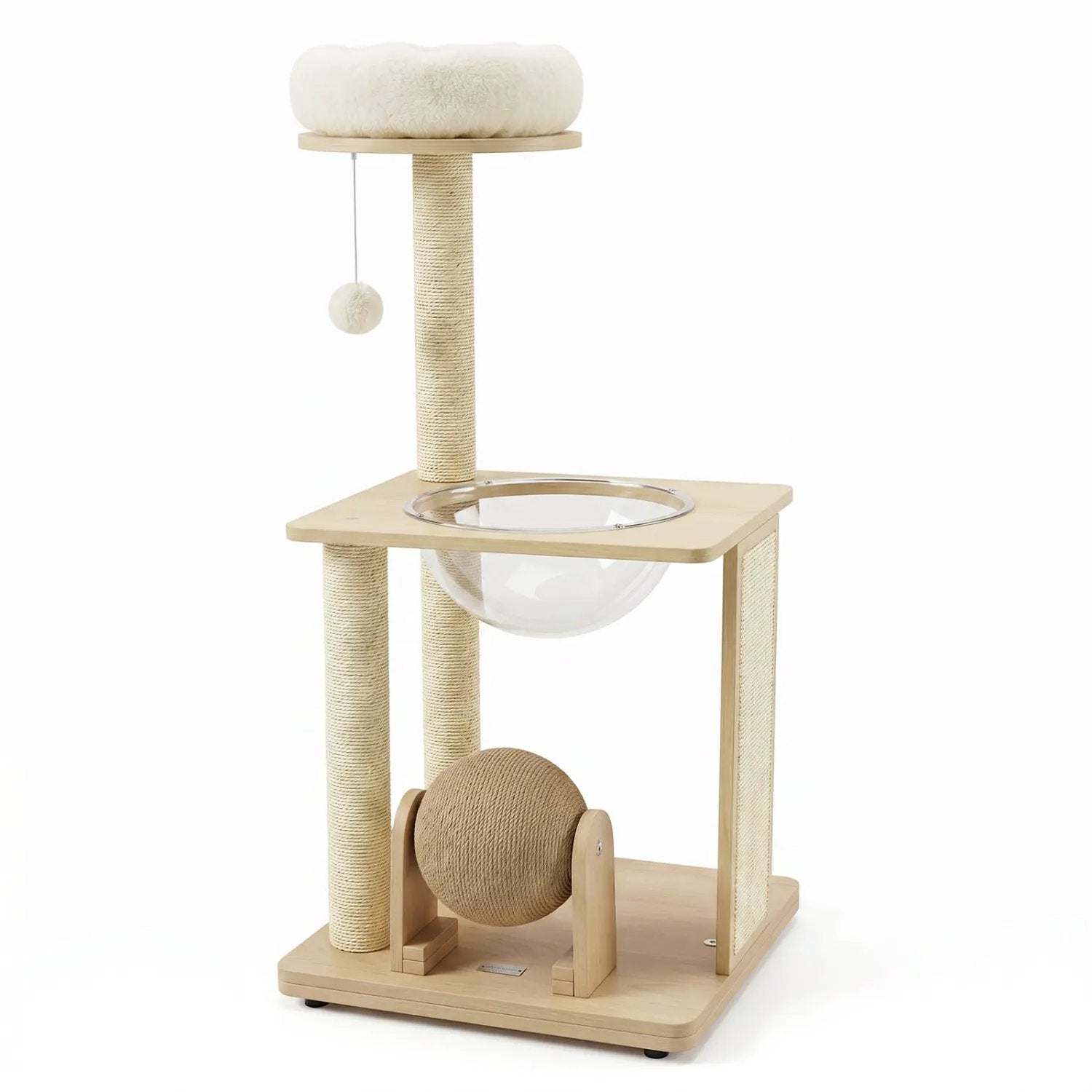 40" Solid Wood Cat Tree with Space Capsule & Sisal Posts by DirectDeals