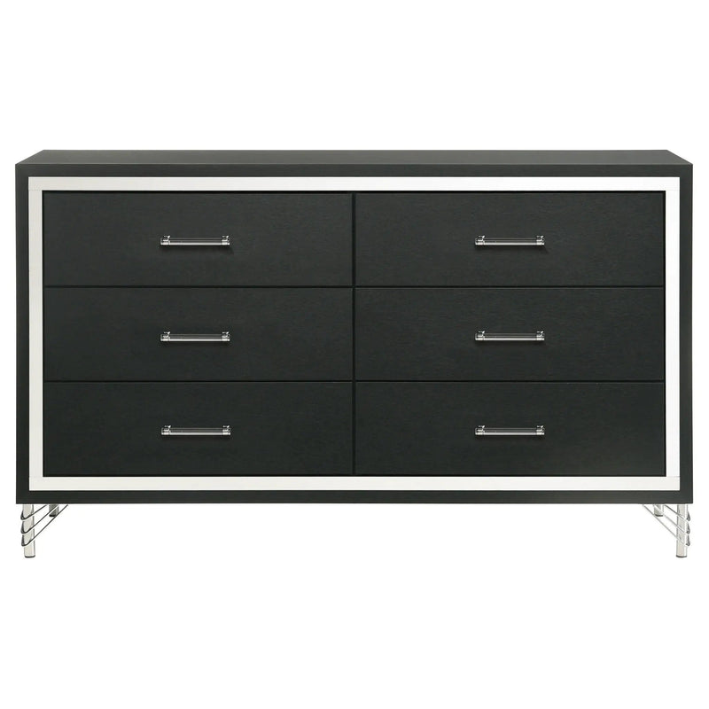 Lucia 6-drawer Dresser Cabinet Black by Unique Piece Furniture