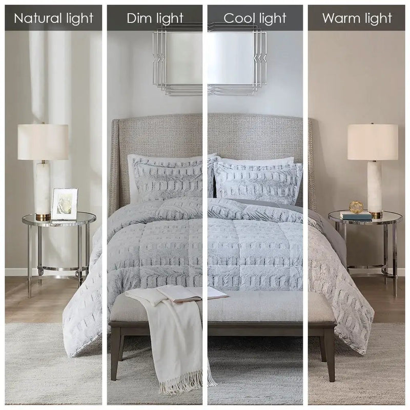 Full/Queen Back Print Long Fur Comforter Mini Set by HouseOfZazla