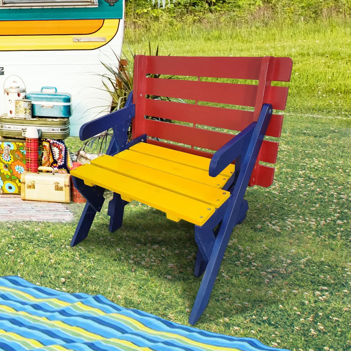Kids Multi-Functional Arm Chair, Table With 2 Benches All-In-One Set by HouseOfZazla