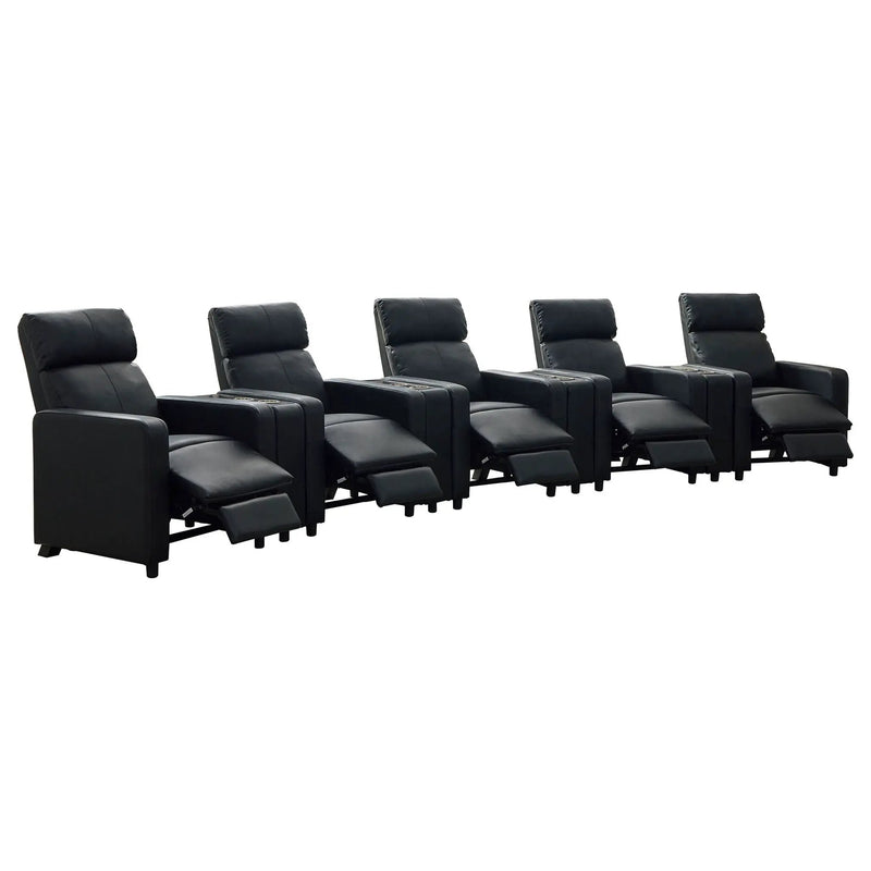 Toohey Upholstered Tufted Recliner Living Room Set Black by Unique Piece Furniture