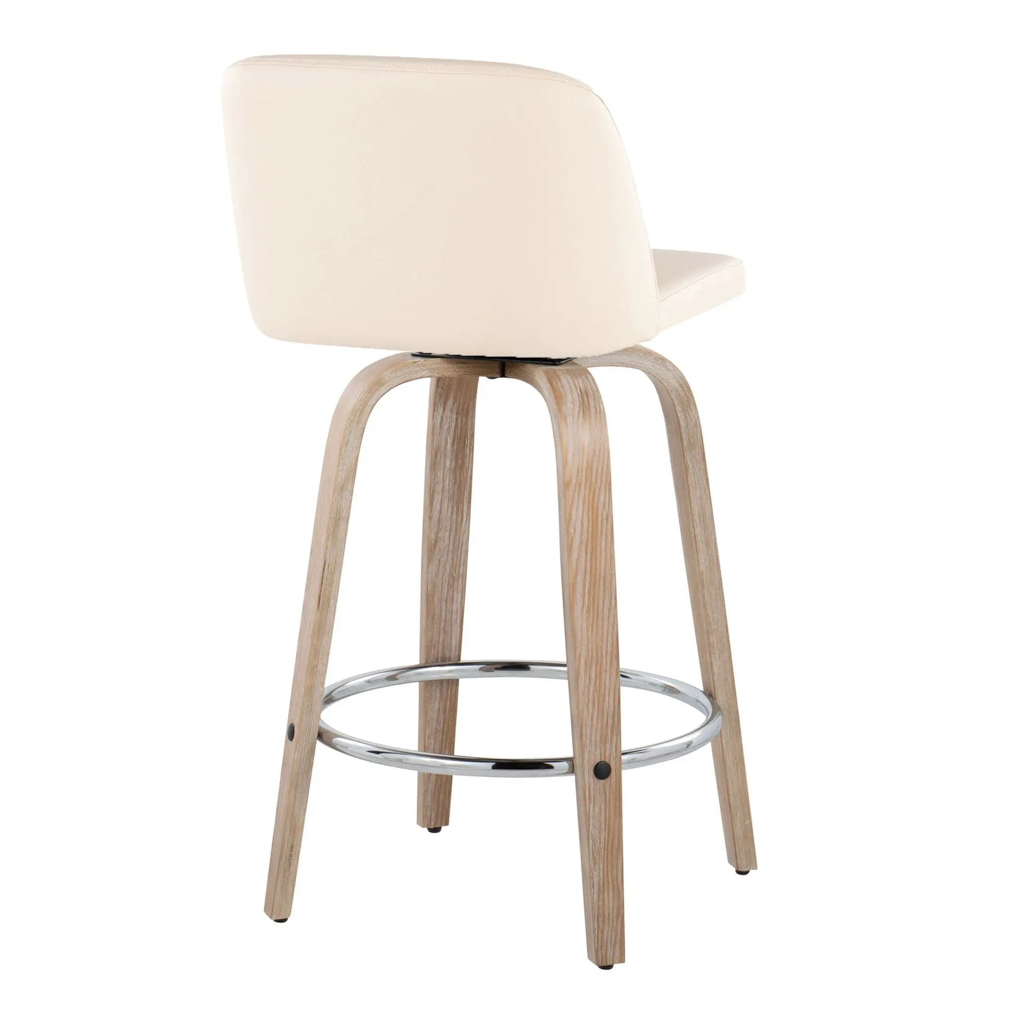 Toriano - Modern Design Fixed Height Counter Stool With Swivel With Round Footrest (Set of 2) by Unique Piece Furniture