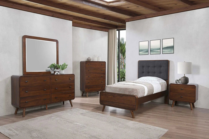 Robyn 5-piece Twin Bedroom Set Dark Walnut by Unique Piece Furniture