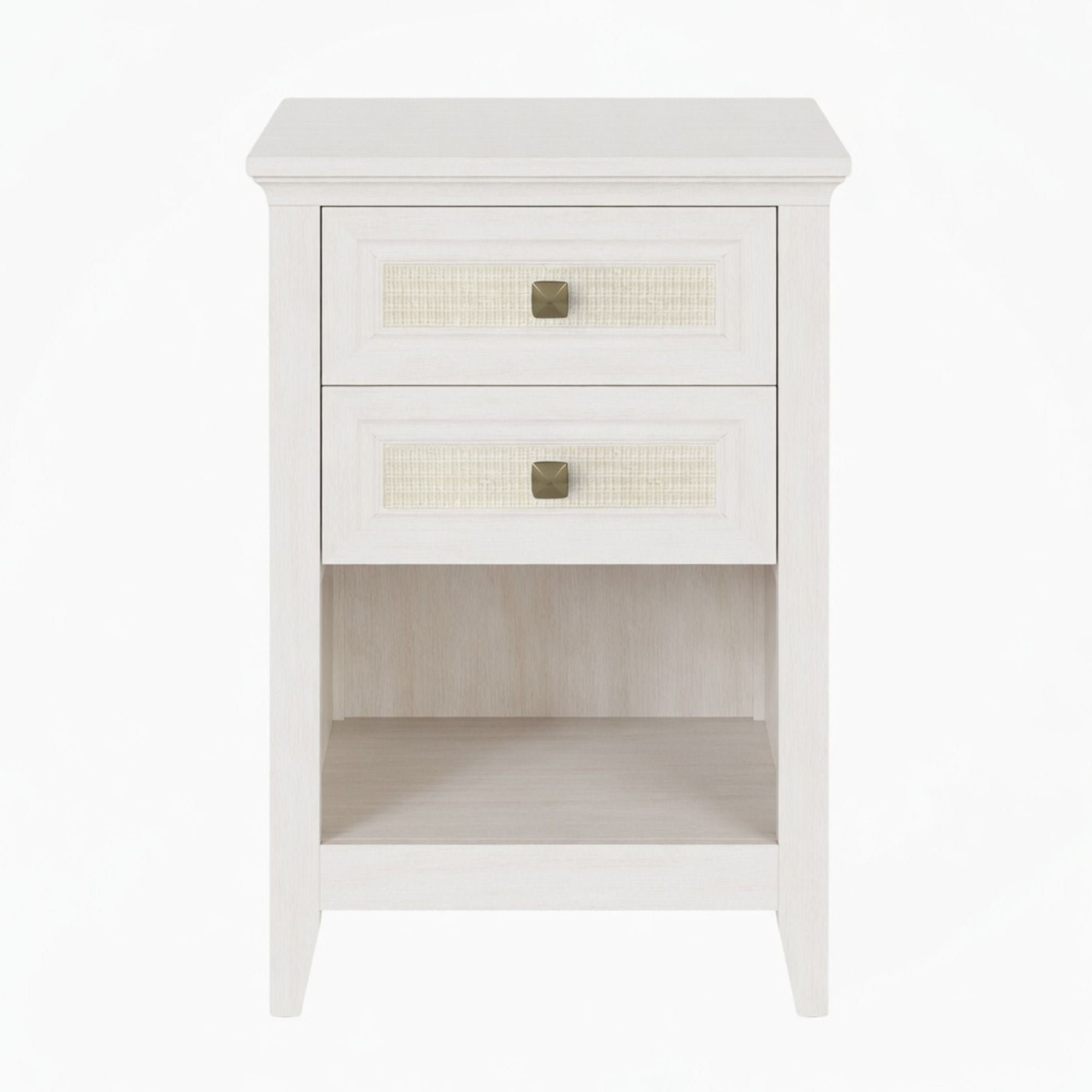 Nightstand With 2 Drawers & Shelf - White by HouseOfZazla