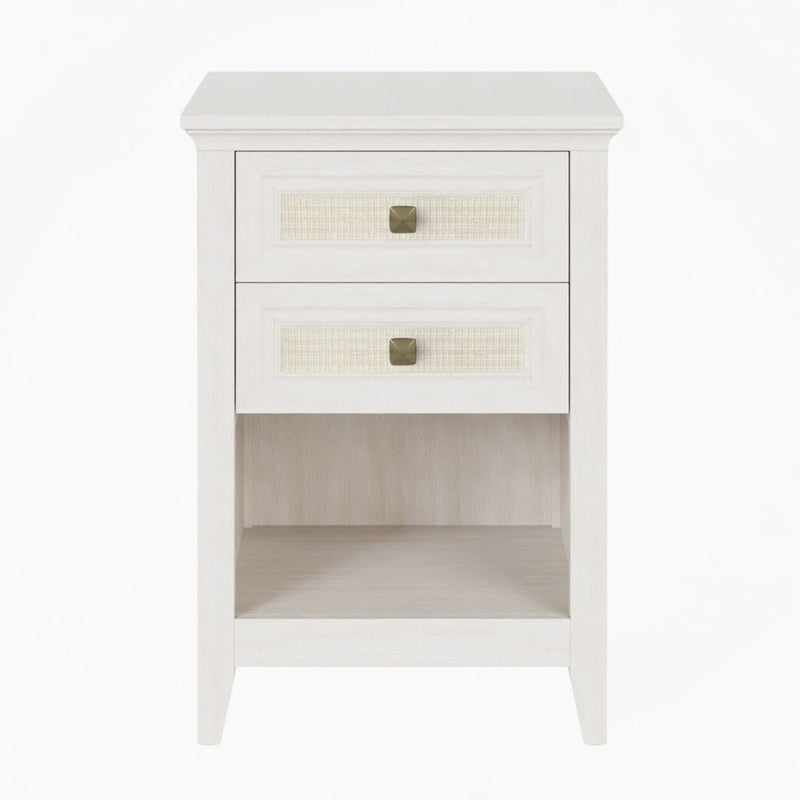 Nightstand With 2 Drawers & Shelf - White by HouseOfZazla