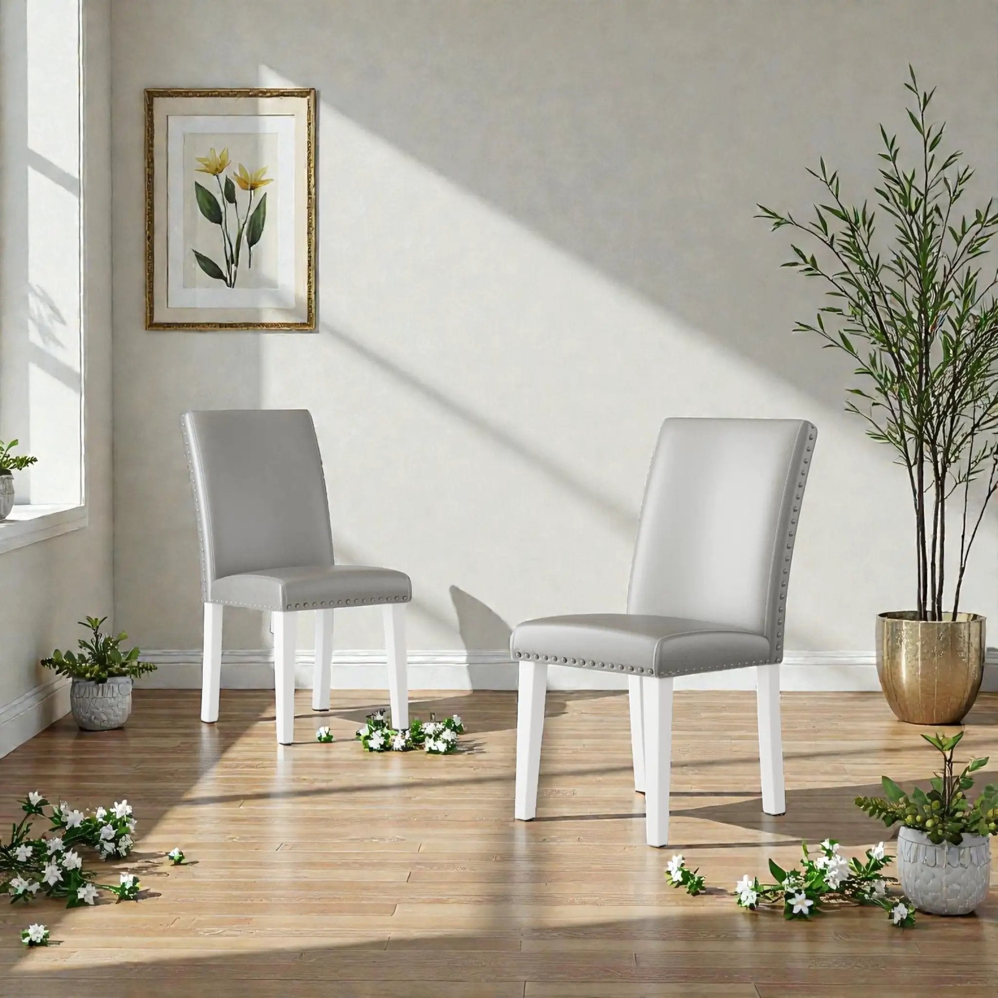 Upholstered Dining Chair With High Back Design (Set of 2) by Unique Piece Furniture