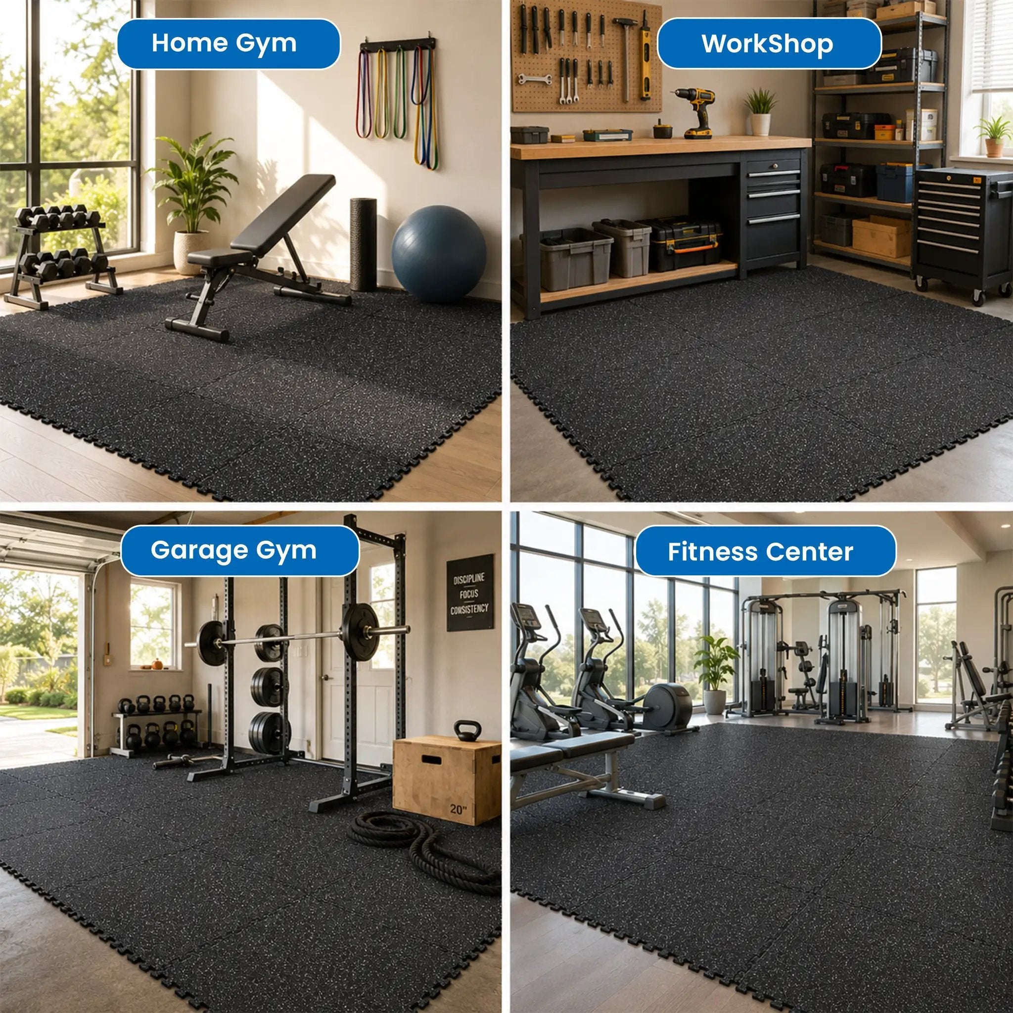 0.79 Inch Thick Gym Floor Mats by HouseOfZazla