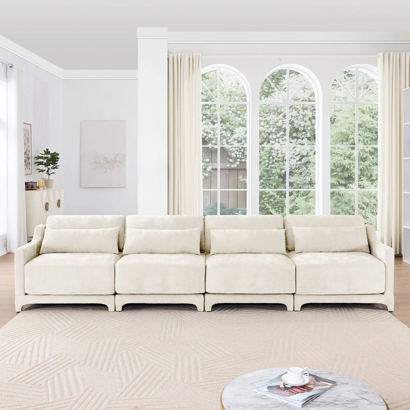 Elegant Sofa With Ergonomic Design And Lumbar Pillows by Unique Piece Furniture