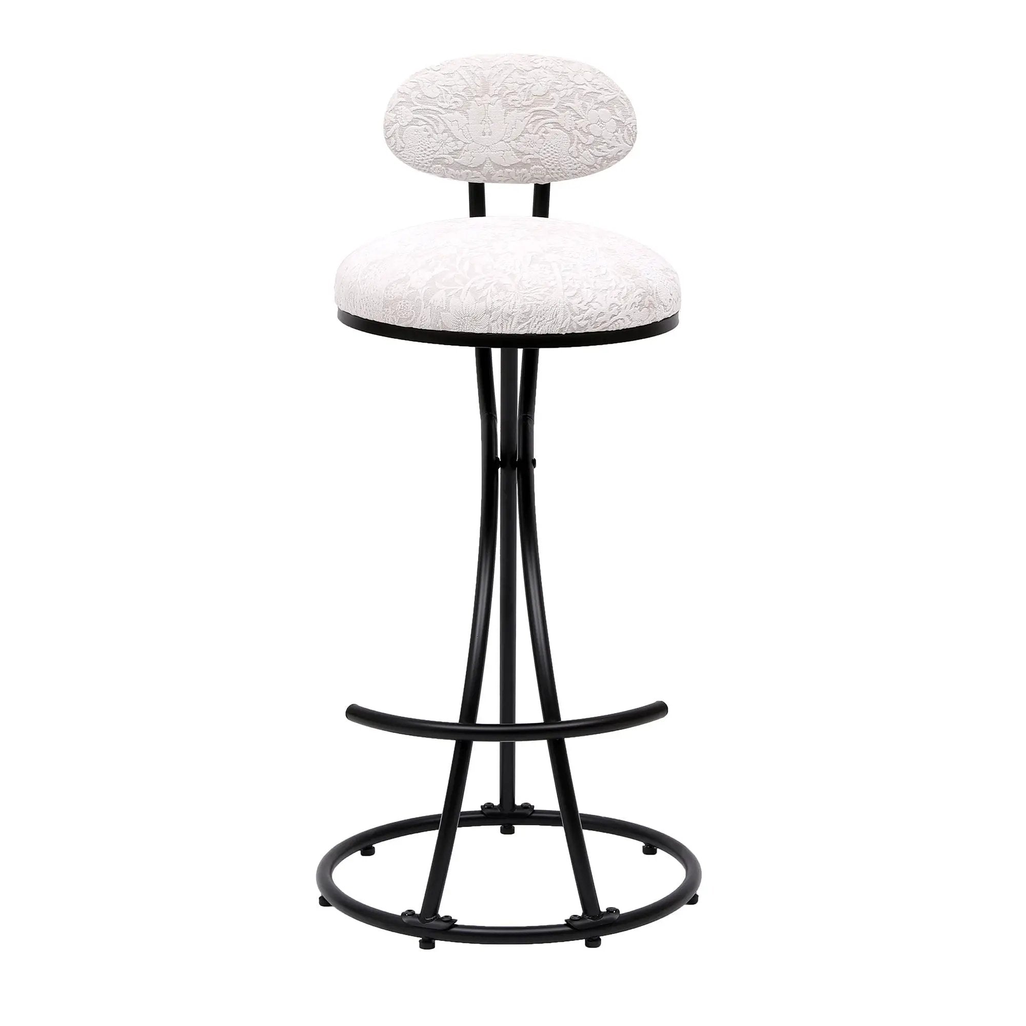 Round Print Bar Stools Upholstered Chairs For Kitchen (Set of 2) by HouseOfZazla