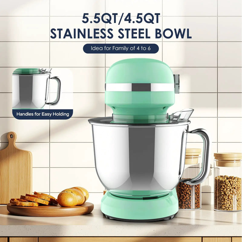 5.5QT/4.5QT Dual Bowls Electric Stand Mixer, 12-Speed Tilt-Head Food Mixer by HouseOfZazla