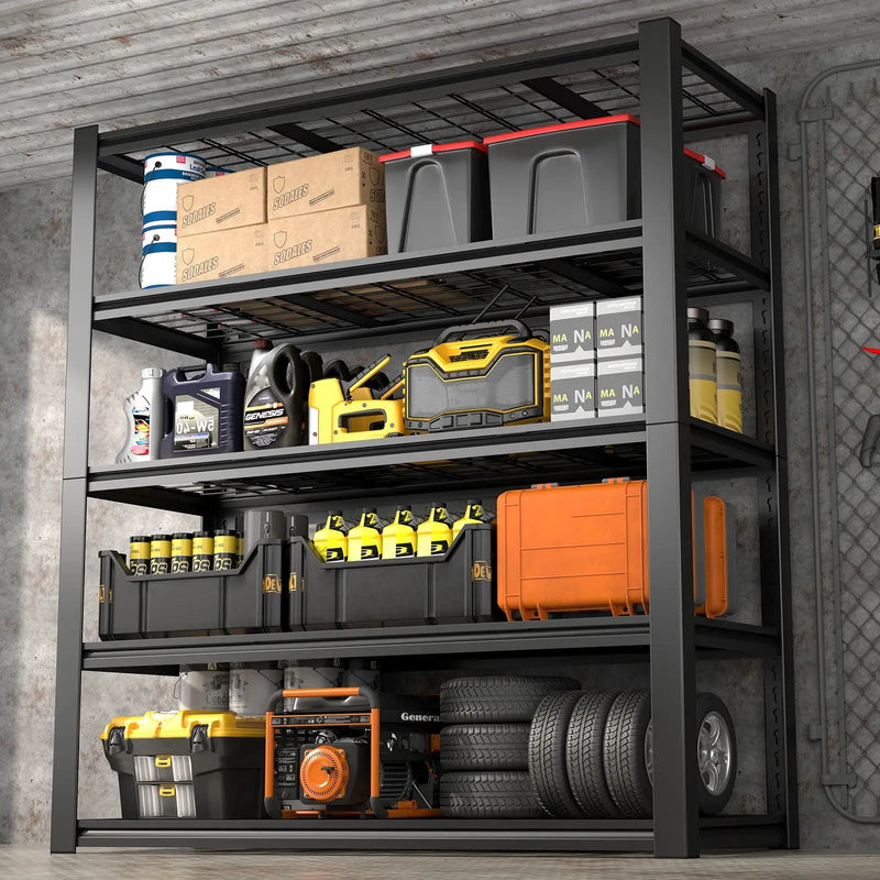 Garage Storage Rack, 5 Layer Adjustable Shelving Unit For Warehouse - Black by HouseOfZazla