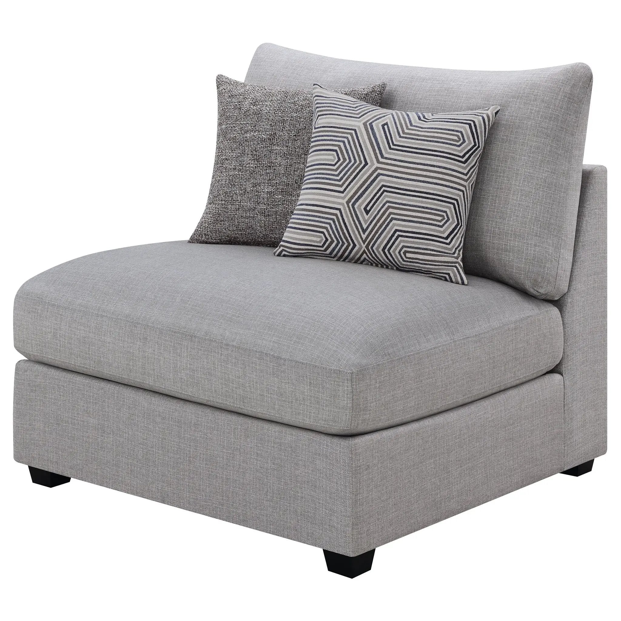 Cambria Upholstered Armless Chair Grey by Unique Piece Furniture