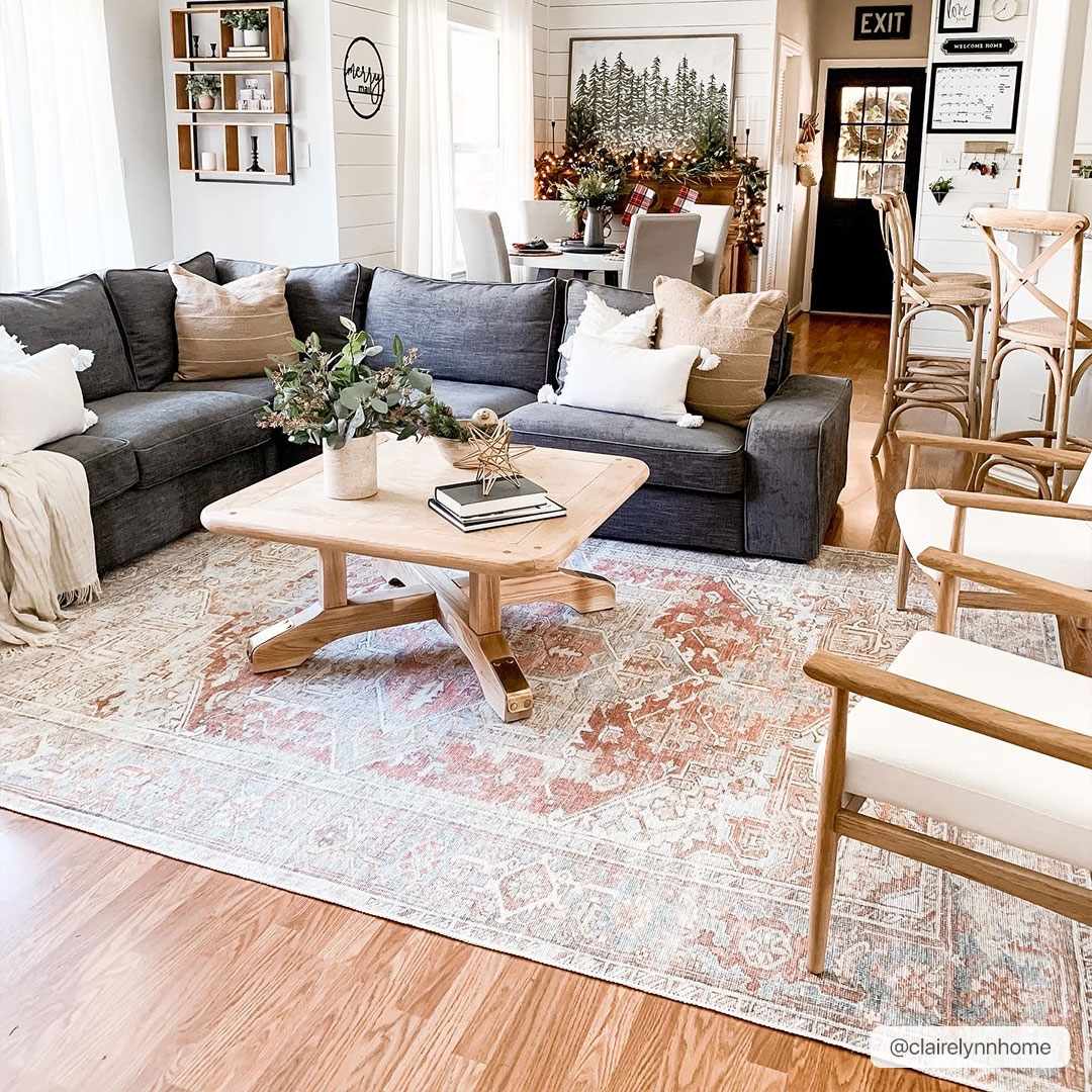 Maayon Medallion Rust Washable Area Rug by Hauteloom