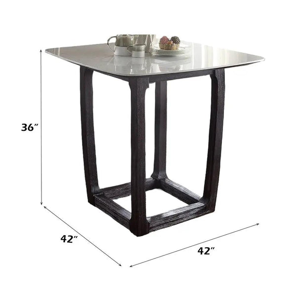 Razo - Counter Height Table With Marble Top - Marble Top & Weathered Espresso, photo 2 of 3