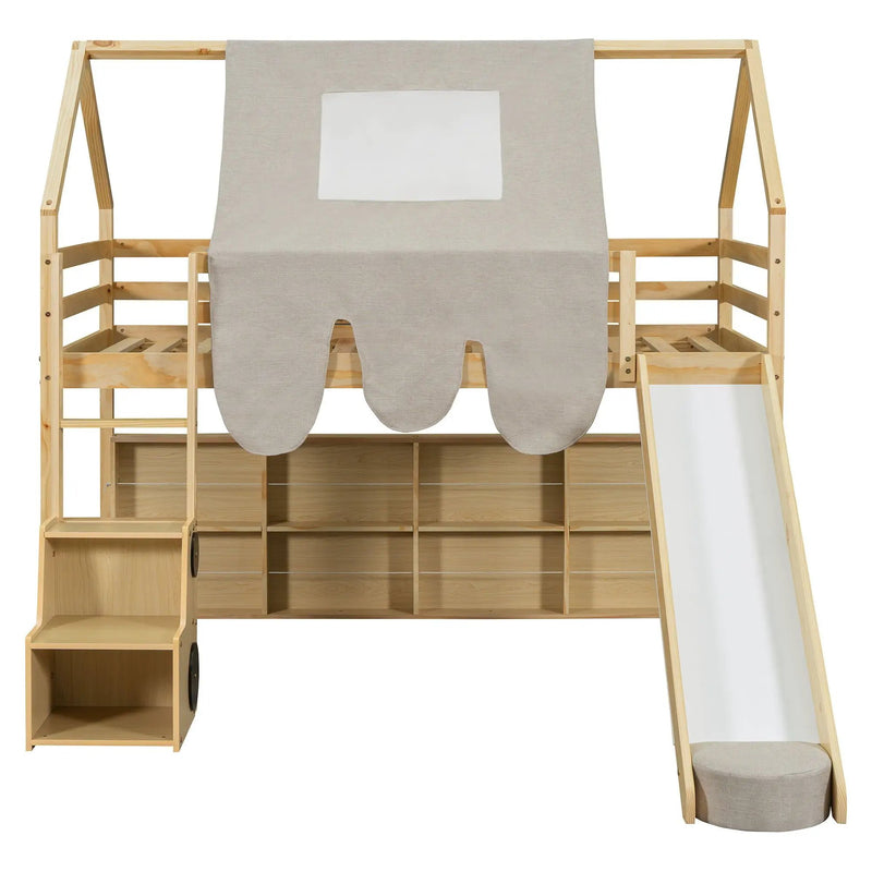 Loft Bed With House Shaped Frame And Tent by HouseOfZazla